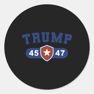 Trump 45 und Trump 47 American Great Runder Aufkleber