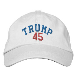 TRUMP 45 WHITE CAP BESTICKTE BASEBALLKAPPE