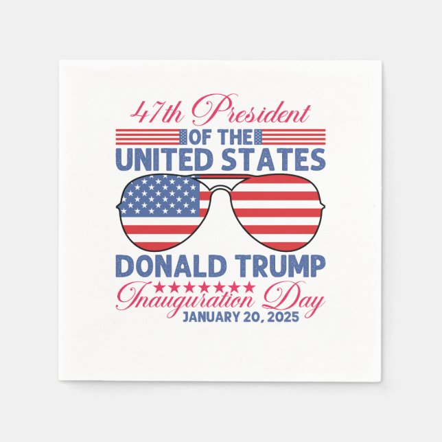 Trump 47. Amtseinführung 2025 Serviette (Vorderseite)