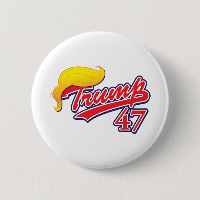 Trump-47-mit-Haar Button (Vorderseite)