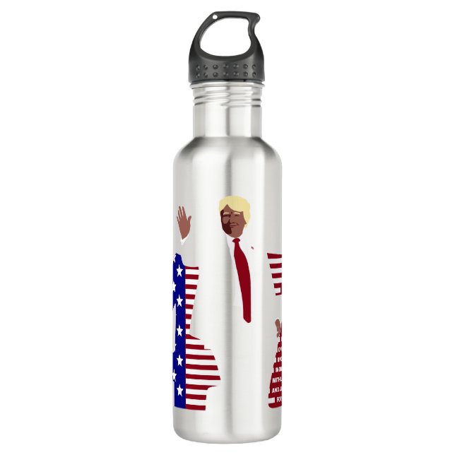 Trump 47 Versprechen der Allianz USA Edelstahlflasche (Vorderseite)