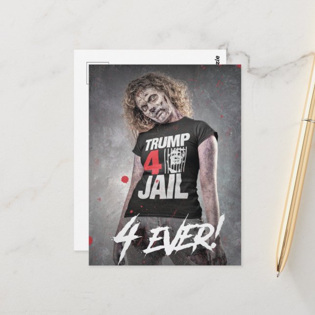 Trump 4 Gefängnis Postkarte (Vorderseite/Rückseite Beispiel)