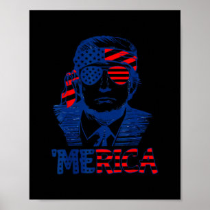 Trump 4. Juli Merica Männer Frauen USA Amerikanisc Poster