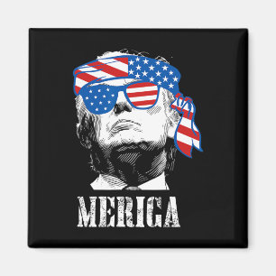 Trump 4. Juli US-amerikanische Flagge Männer Funny Magnet