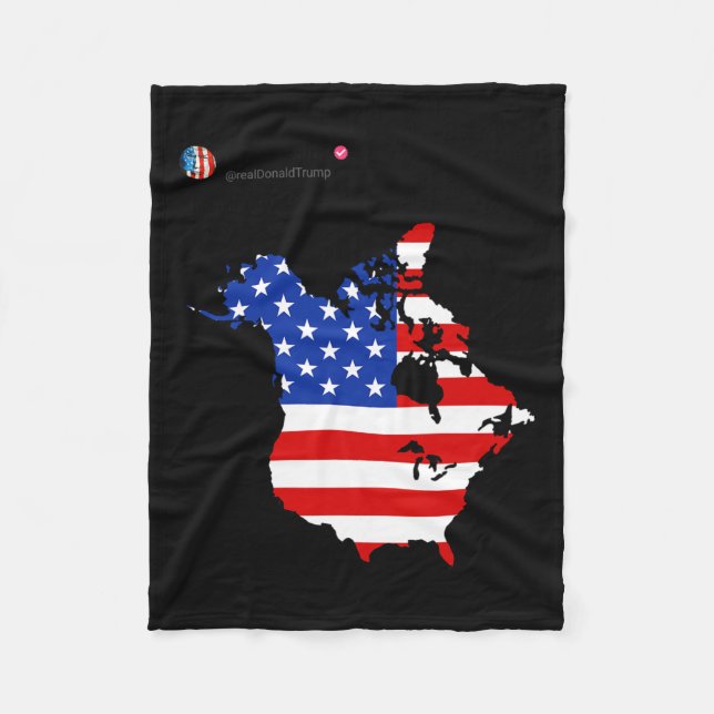 Trump 51 Staat der amerikanischen Flagge Kanadas V Fleecedecke (Vorderseite)