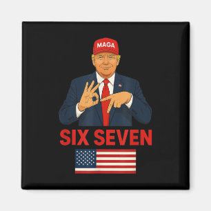 Trump 67 Meme Six Seven Lustiges Wahlkostüm  Magnet