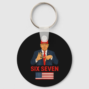 Trump 67 Meme Six Seven Lustiges Wahlkostüm  Schlüsselanhänger