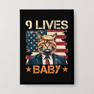 Trump 9 Leben Baby Button