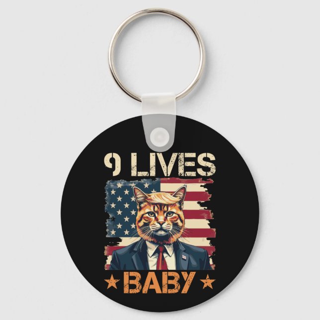 Trump 9 Lives Baby Schlüsselanhänger (Vorderseite)