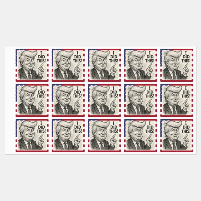 Trump ähnelt dem Aufkleber "Ich habe das getan" (Blatt)