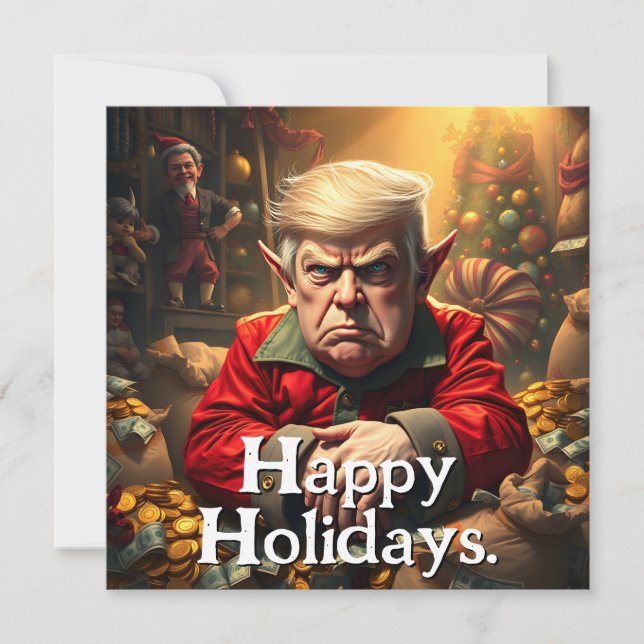 Trump als wütender Weihnachtself (Vorderseite)