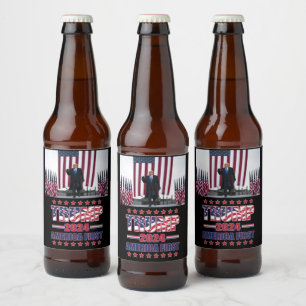 Trump America First Bierflaschenetikett