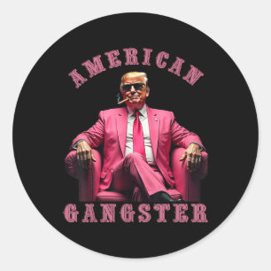 Trump American Gangster 47. Präsident Funny Runder Aufkleber