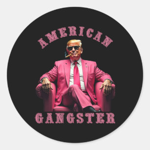 Trump American Gangster 47. Präsident Funny Runder Aufkleber