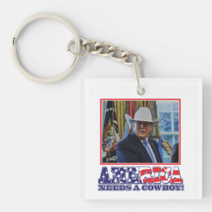Trump - Amerika braucht einen Cowboy Schlüsselanhänger