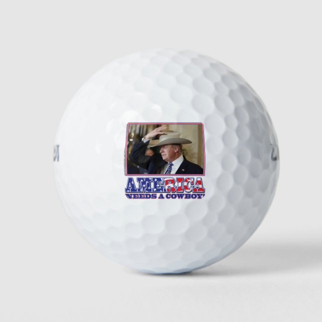 TRUMP-AMERIKA-COWBOY GOLFBALL (Vorderseite)