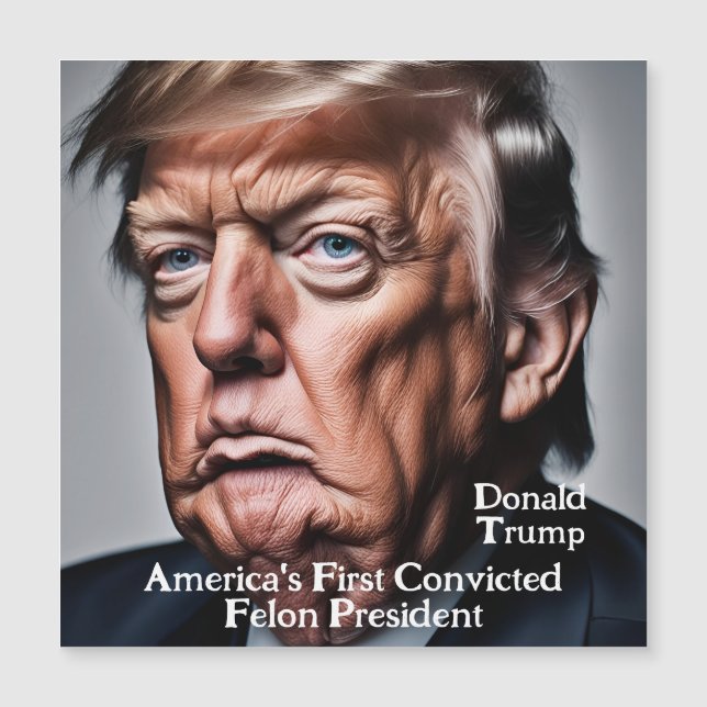 Trump: Amerikas erster verurteilter Felon-Präsiden Magnetkarte (Vorderseite)