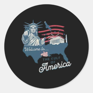 Trump Amerikas Golf-Mexiko-Funny Trump-USA-Flagge Runder Aufkleber
