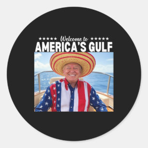 Trump Amerikas Golf-Mexiko-Präsident Trump Somber Runder Aufkleber