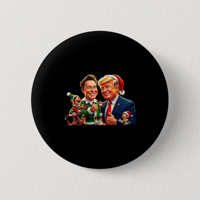 Trump &amp; Friends Christmas Elf With Santa Hat & Button (Vorderseite)