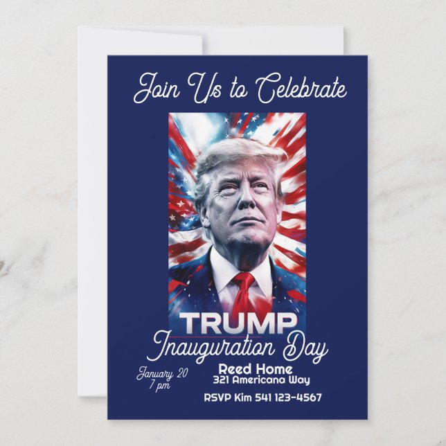 Trump-Amtseinführung Party Einladung beobachten (Vorderseite)