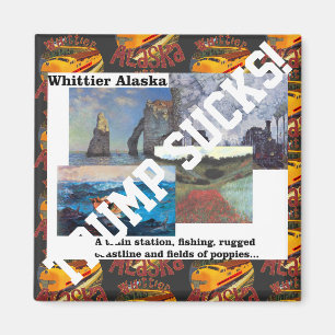 Trump Angeln Jagen Mohnblumen Whittier Alaska Magnet