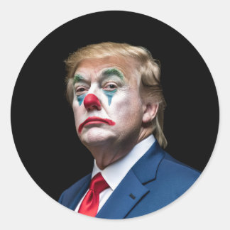 Trump as a Joker Clown Runder Aufkleber