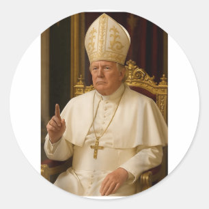 Trump As Vatican Church Pope Trump Funny Vatican C Runder Aufkleber