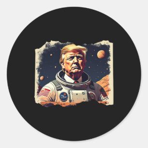 Trump Astronaut Occupy Mars Raumforschung Sola Runder Aufkleber