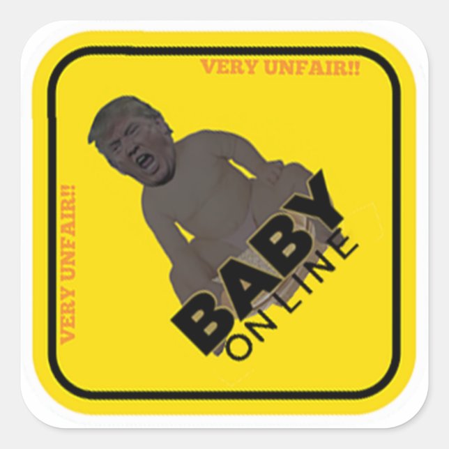 Trump-Baby Online-Aufkleber Quadratischer Aufkleber (Vorderseite)