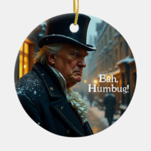 Trump Bah Humbug Keramik Ornament