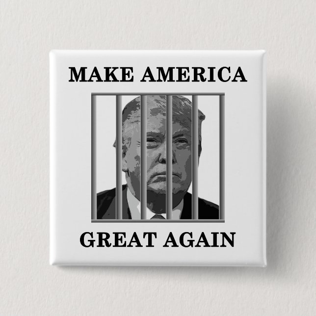 Trump Behind Bars Button (Vorderseite)