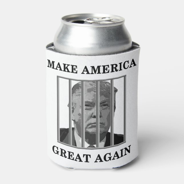 Trump Behind Bars Dosenkühler (Kanne Vorderseite)