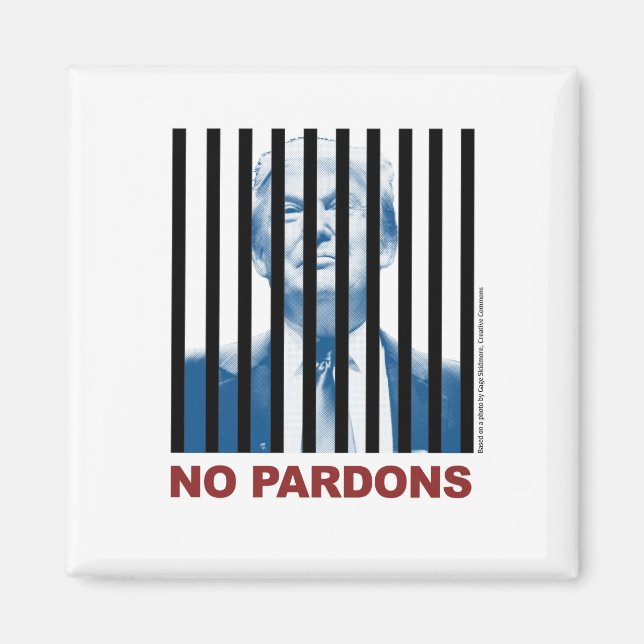 Trump Behind Bars — keine Pardons 3 Magnet (Vorne)
