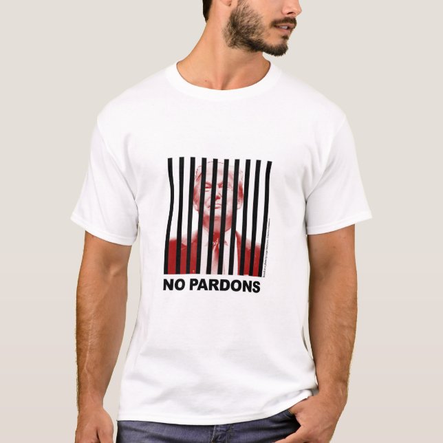 Trump Behind Bars — keine Pardons T-Shirt (Vorderseite)