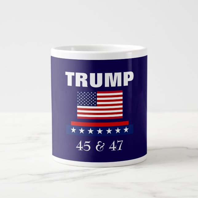 TRUMP BEST PRÄSIDENT JE 45 & 47 JUMBO KAFFEE TASSE (Vorderseite)