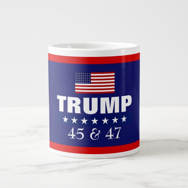TRUMP BEST PRÄSIDENT JE 45 & 47 JUMBO KAFFEE TASSE (Vorderseite)