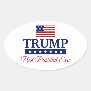 TRUMP BESTER PRÄSIDENT ALLER ZEITEN AUTOAUFKLEBER OVALER AUFKLEBER