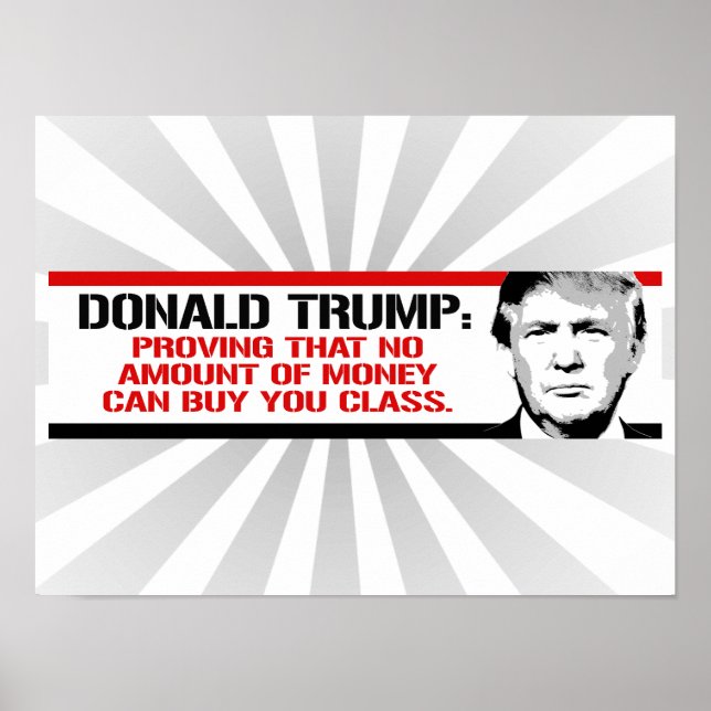 Trump beweist, dass kein Geld einen kaufen kann Poster (Vorne)