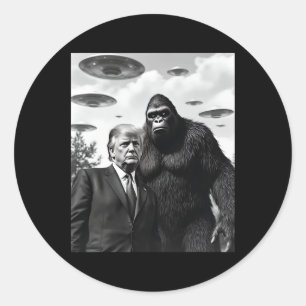 Trump Bigfoot UFO Außerirdischer Begegnung Außerir Runder Aufkleber