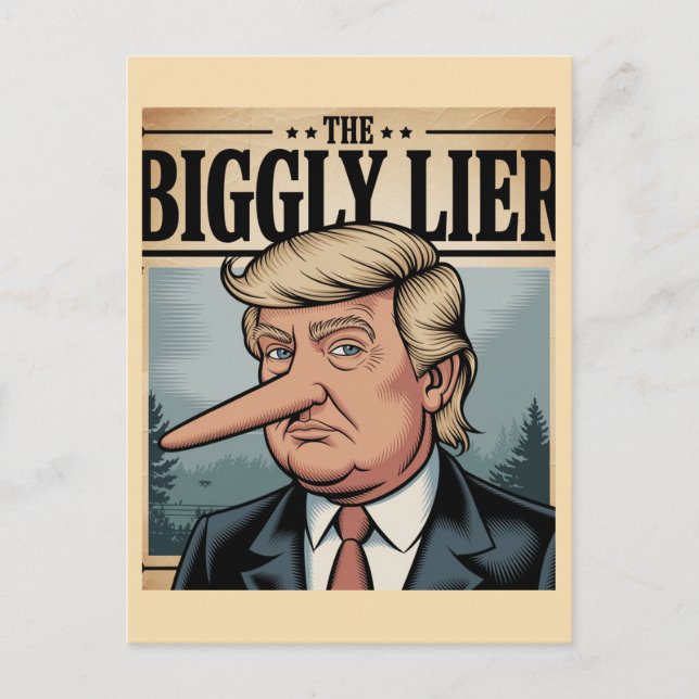 Trump Biggly Lier Postkarte (Vorderseite)