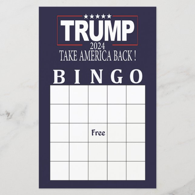 Trump-Bingokarte,Donald Trump 2024 Wahlbingo (Vorderseite)