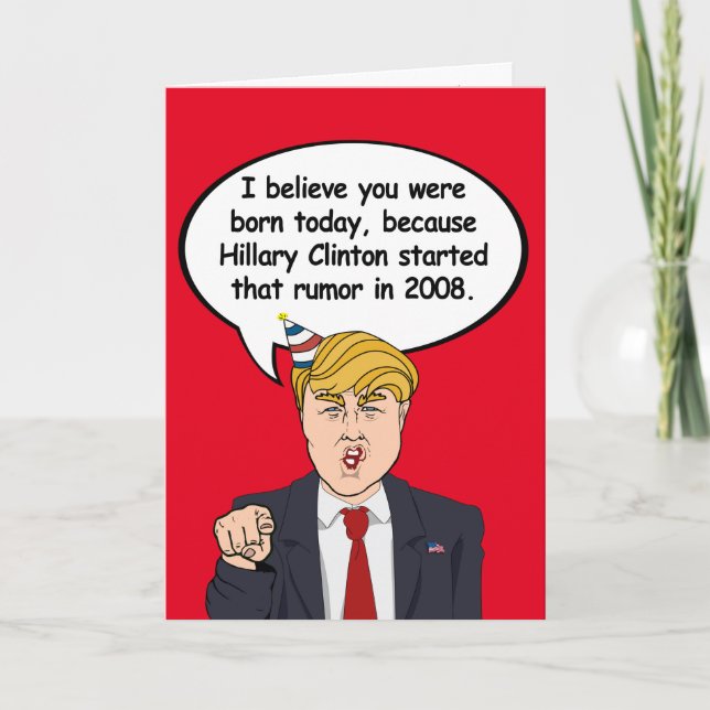 Trump Birthday Card - Hillary startete Ihre Geburt Karte (Vorderseite)