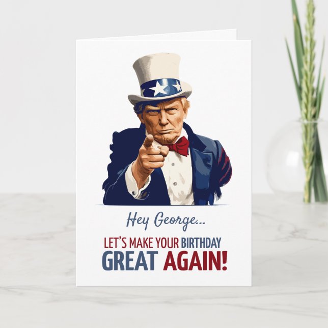 Trump Birthday Card / Individuelle Name Einladung (Vorderseite)