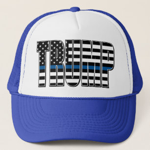Trump-Blue-Line-Polizeiflagge Truckerkappe