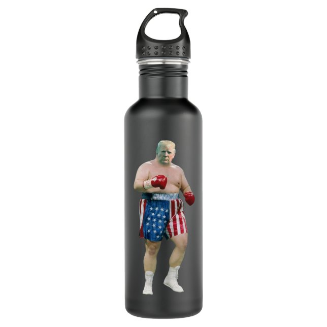 Trump Boxing Rocky boxe Foto Funny Donald Trump b Edelstahlflasche (Vorderseite)