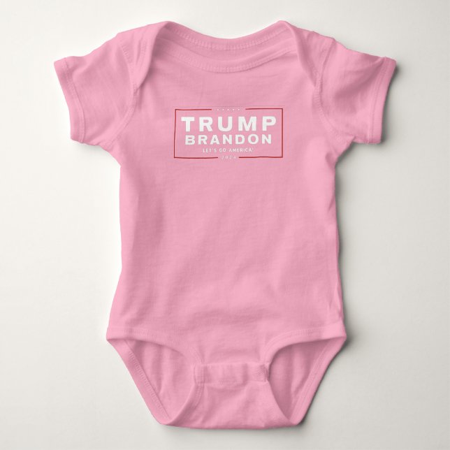 Trump Brandon 2024™ Wahl Pink Baby Bodysuit Strampler (Vorderseite)