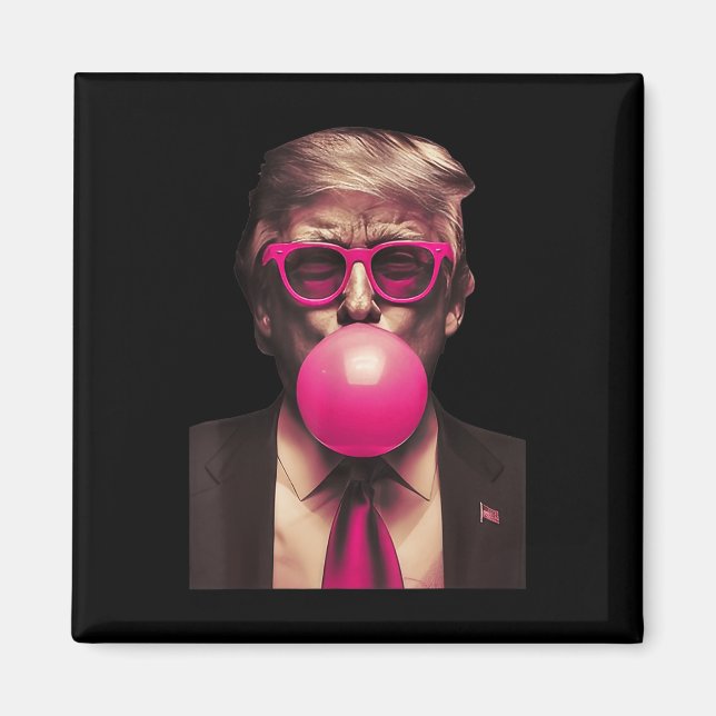Trump Bubble Gum Funny Magnet (Vorne)