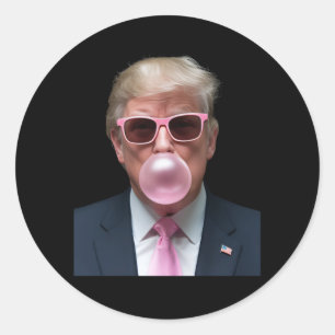 Trump Bubble Gum Pink Funny US Präsident Runder Aufkleber