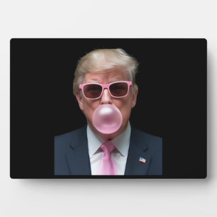 Trump Bubble Gum Pink Lustiger USA Präsident Fotoplatte